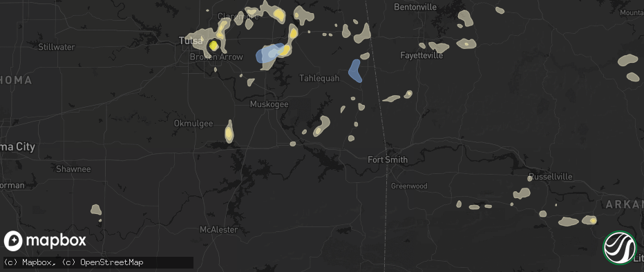 Hail map in Vian, OK on July 11, 2026