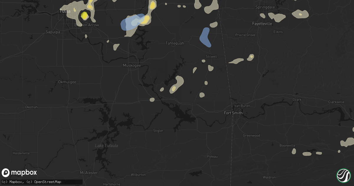 Hail map in Vian, OK on July 11, 2026