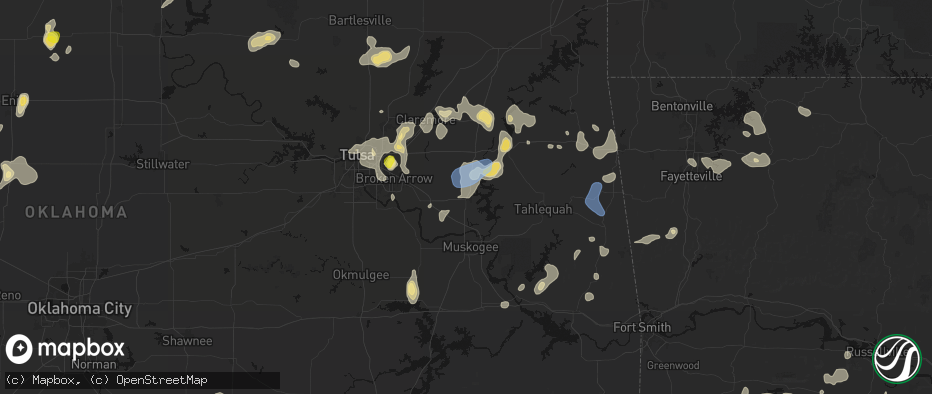 Hail map in Wagoner, OK on July 11, 2026