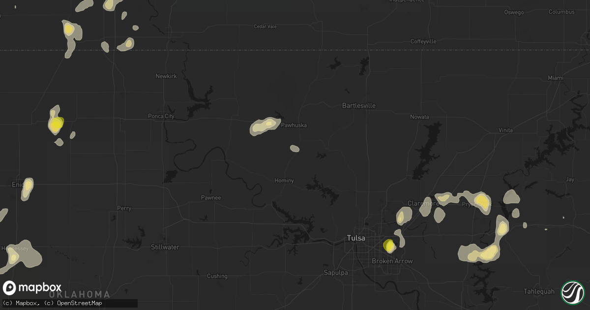 Hail map in Wynona, OK on July 11, 2026
