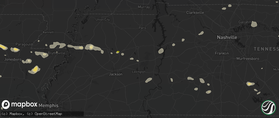 Hail map in Yuma, TN on July 11, 2026