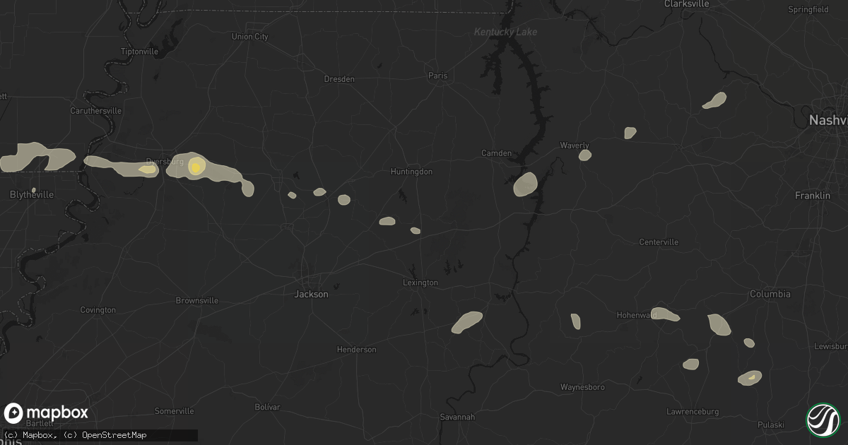 Hail map in Yuma, TN on July 11, 2026