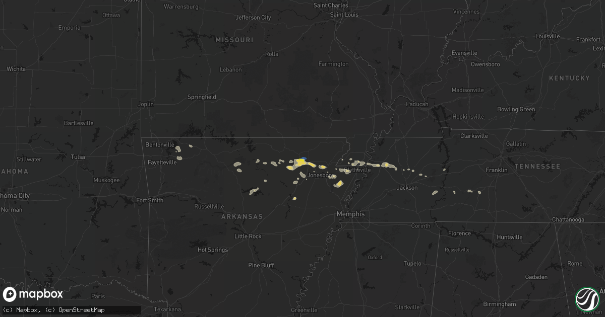 Hail map on July 11, 2026
