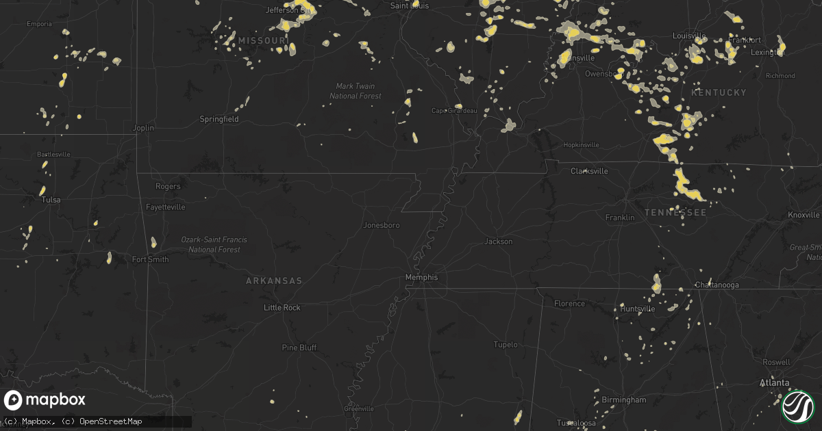Hail map on July 12, 2011