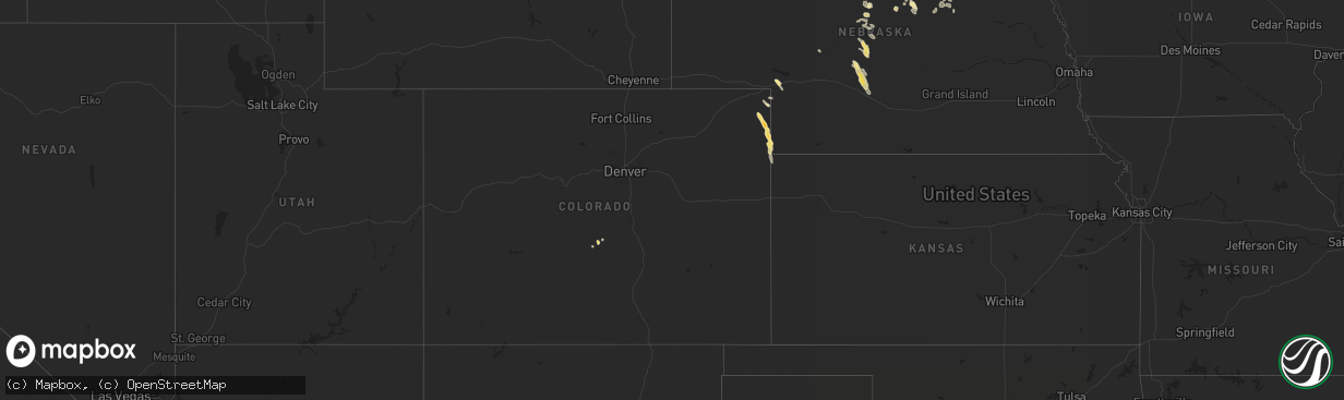 Hail map in Colorado on July 12, 2012