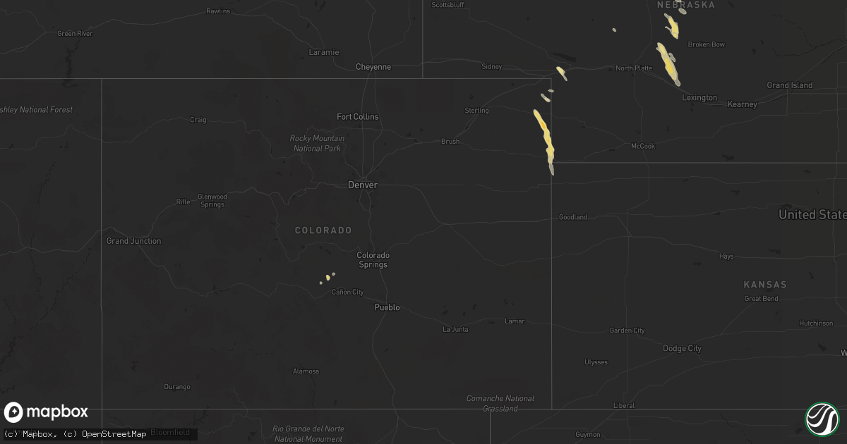 Hail map in North Dakota on July 12, 2012