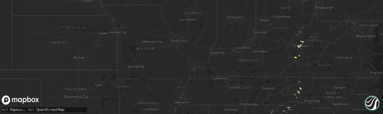 Hail map in Alabama on July 12, 2013