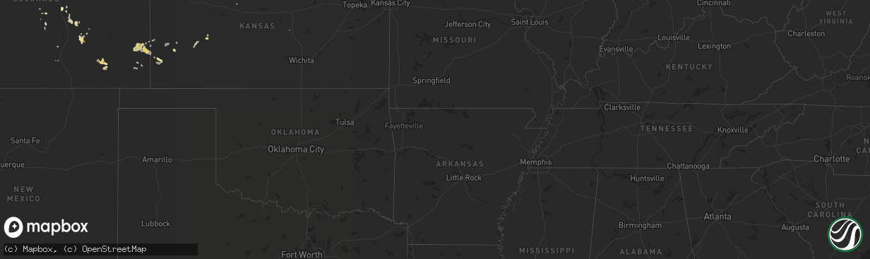 Hail map in Kansas on July 12, 2014