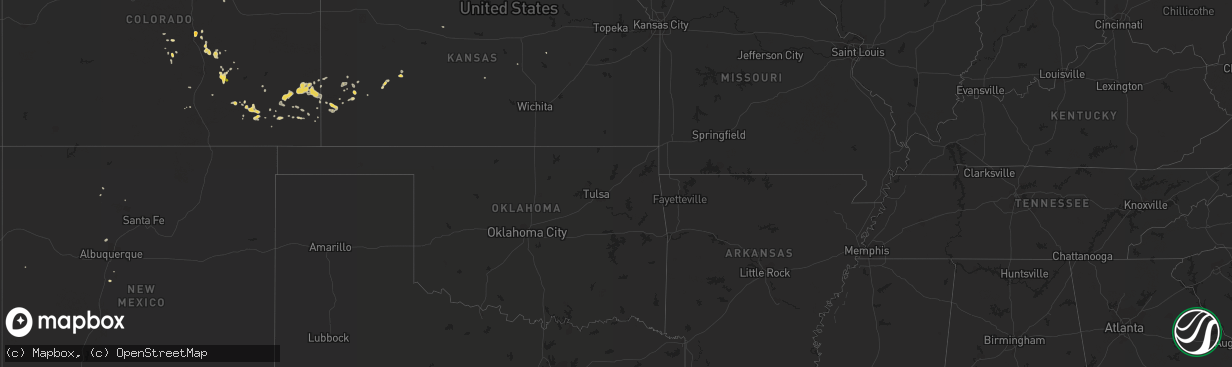 Hail map on July 12, 2014