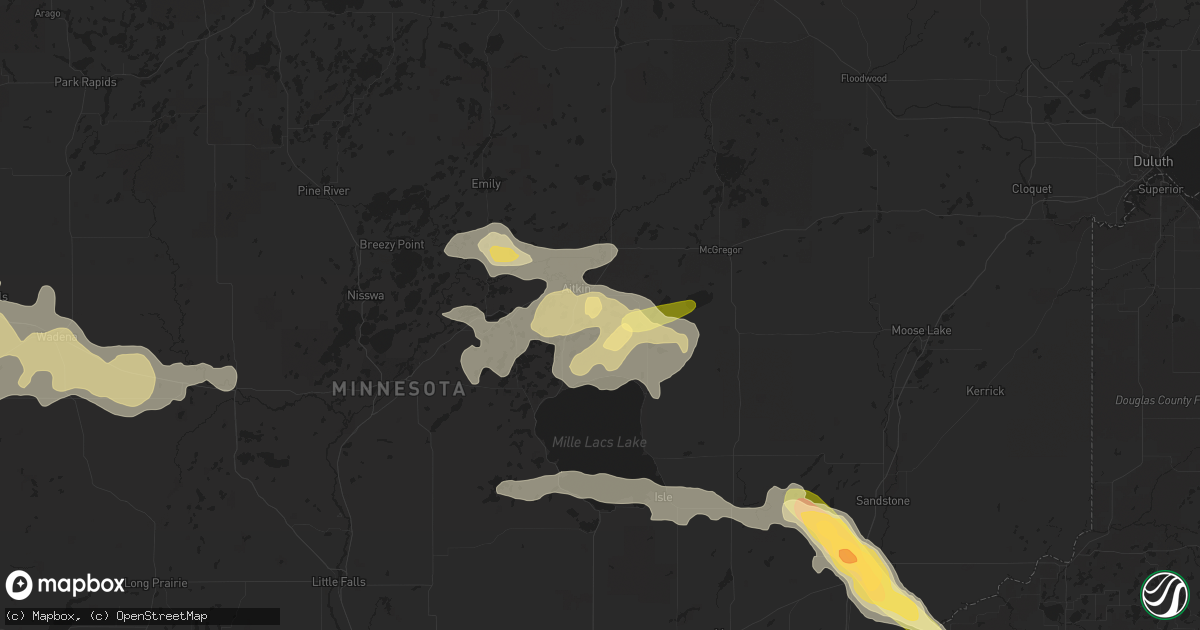 Hail map in Aitkin, MN on July 12, 2015