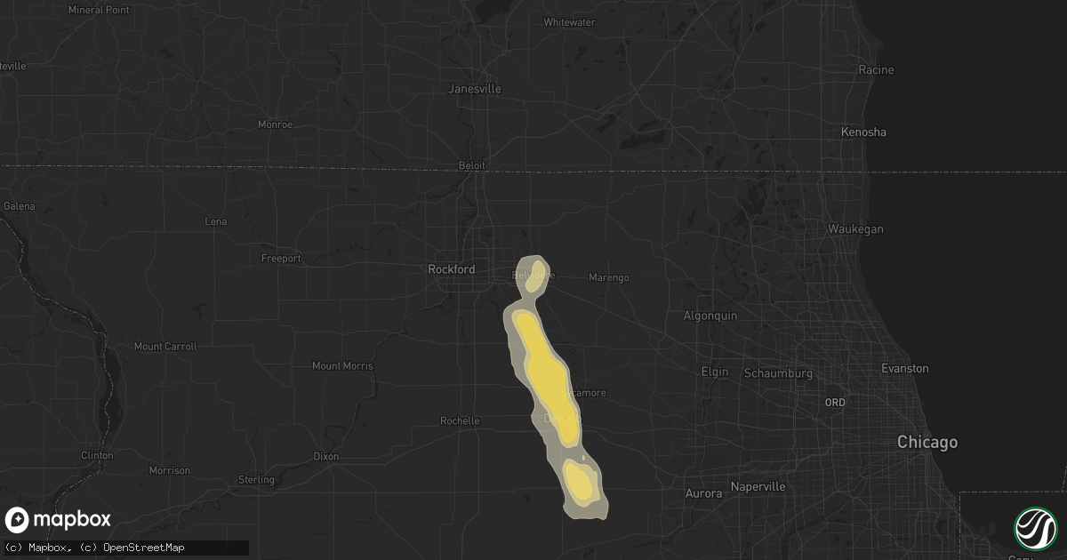 Hail map in Belvidere, IL on July 12, 2015