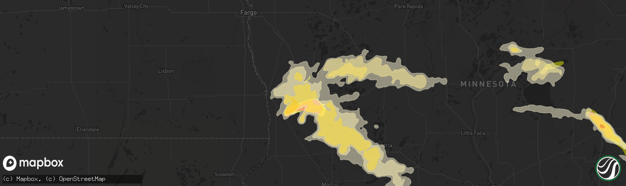 Hail map in Fergus Falls, MN on July 12, 2015