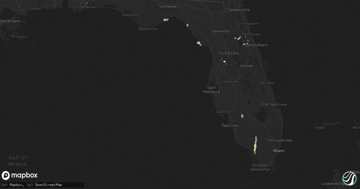 Hail map in Florida on July 12, 2015