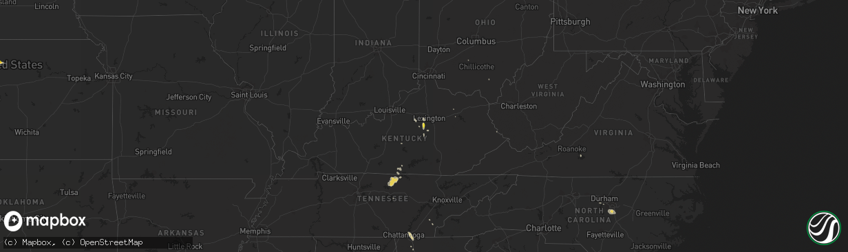 Hail map on July 12, 2015