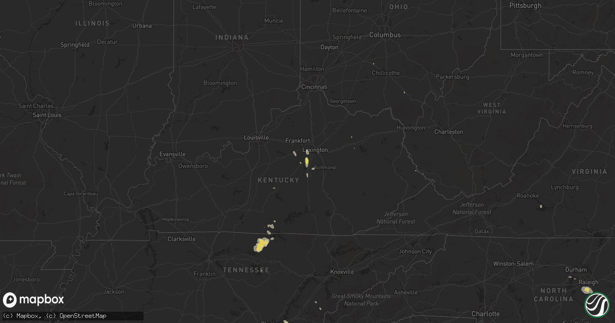 Hail map on July 12, 2015