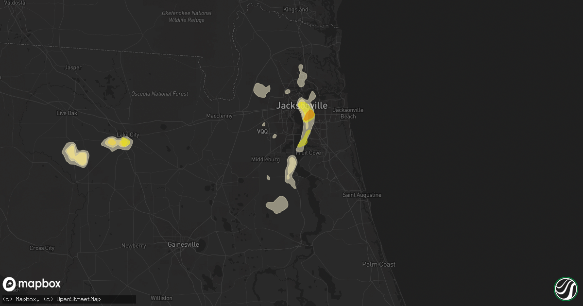 Hail map in Fleming Island, FL on July 12, 2016
