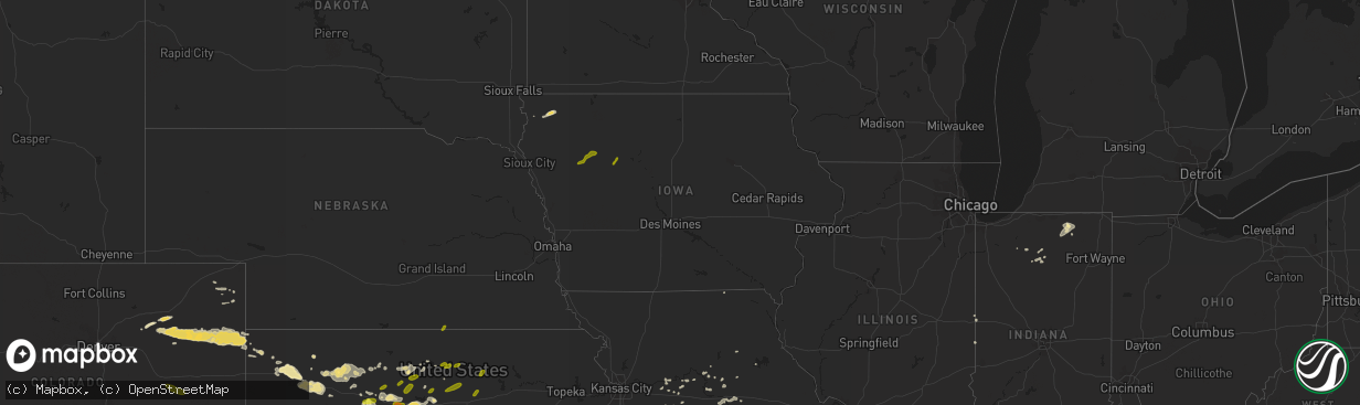 Hail map in Iowa on July 12, 2016