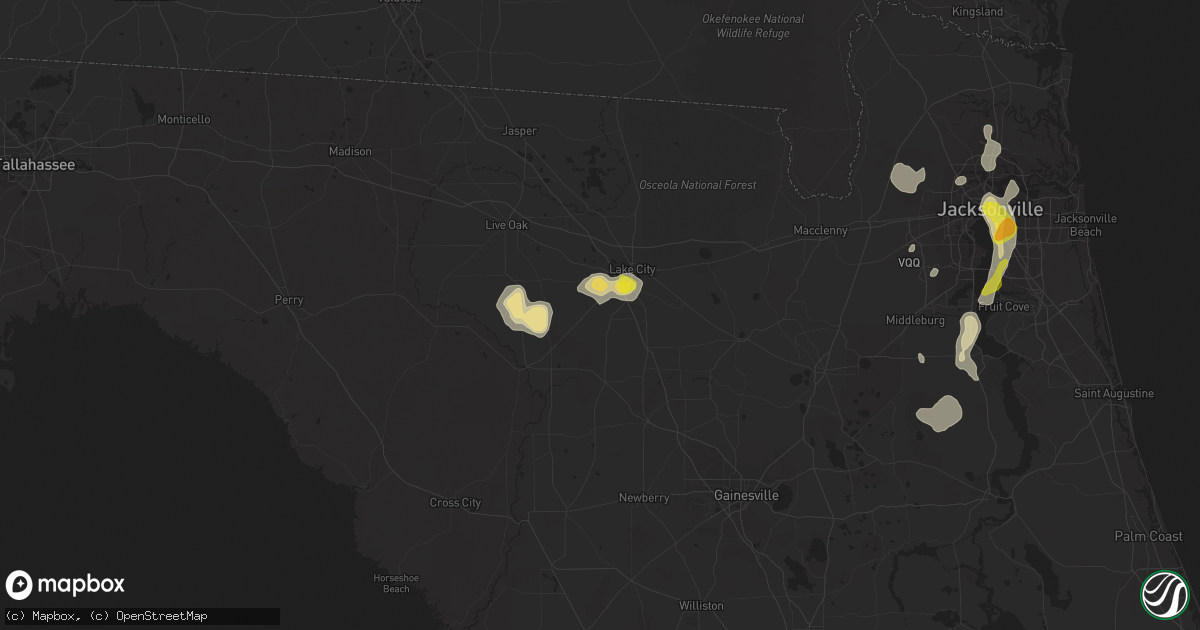 Hail map in Lake City, FL on July 12, 2016