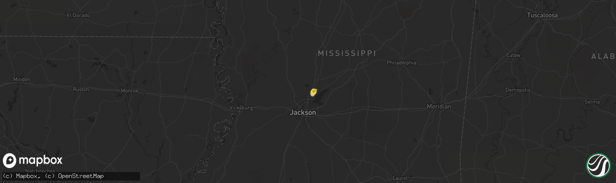 Hail map in Madison, MS on July 12, 2016