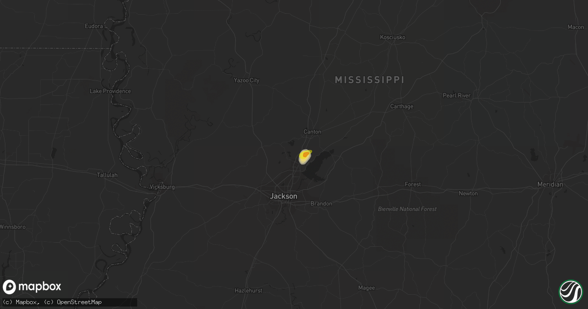 Hail map in Madison, MS on July 12, 2016