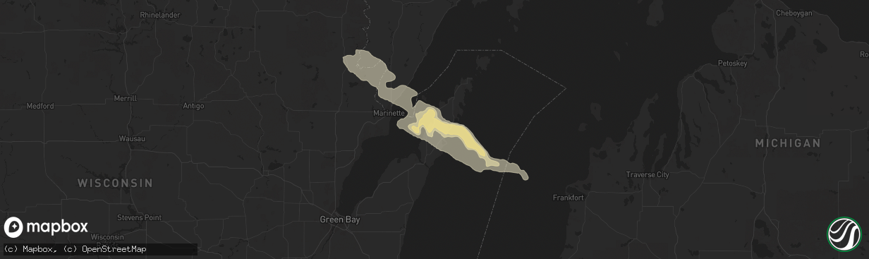 Hail map in Egg Harbor, WI on July 12, 2017