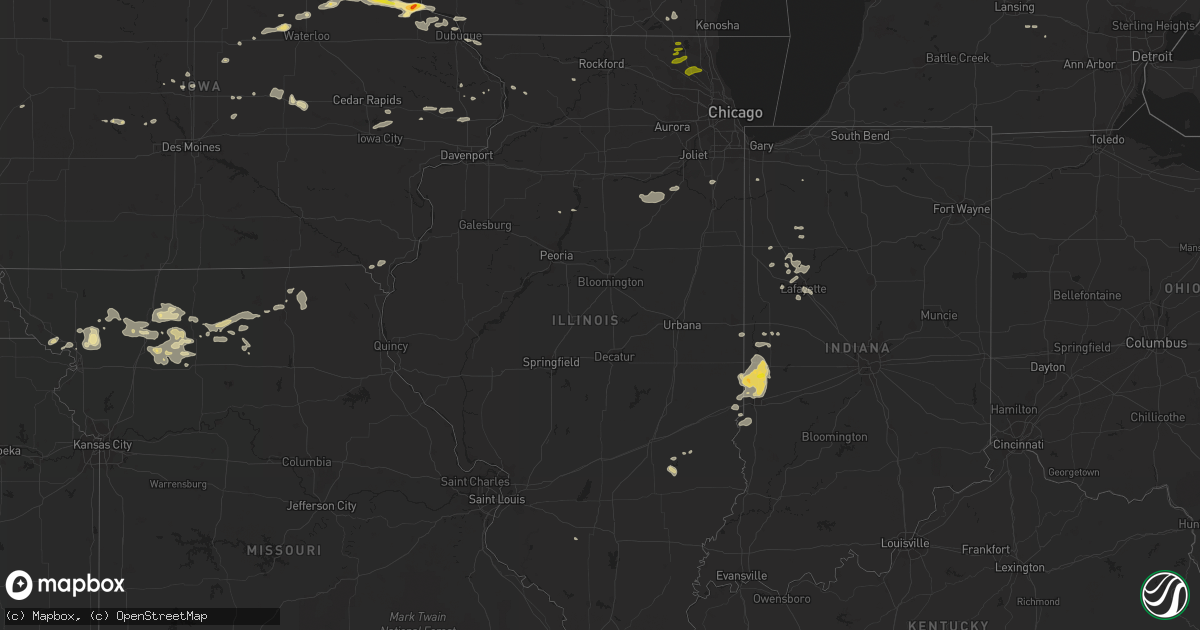 Hail map in Illinois on July 12, 2017