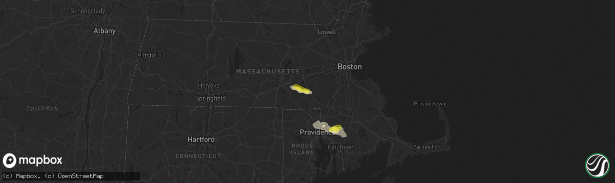 Hail map in Milford, MA on July 12, 2017