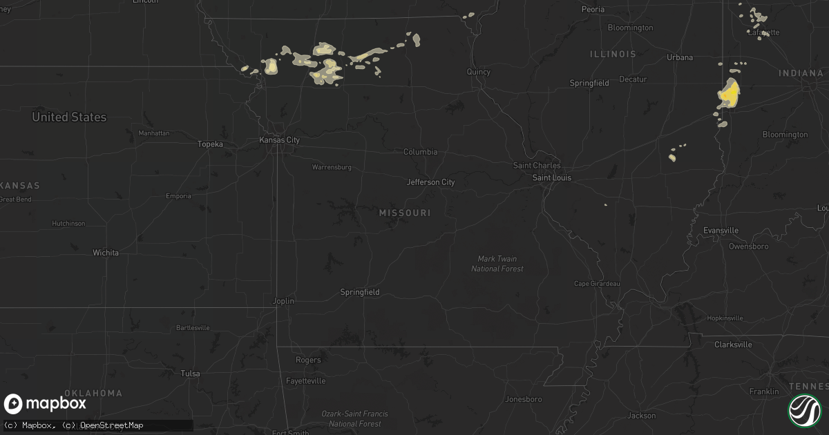 Hail map in Missouri on July 12, 2017