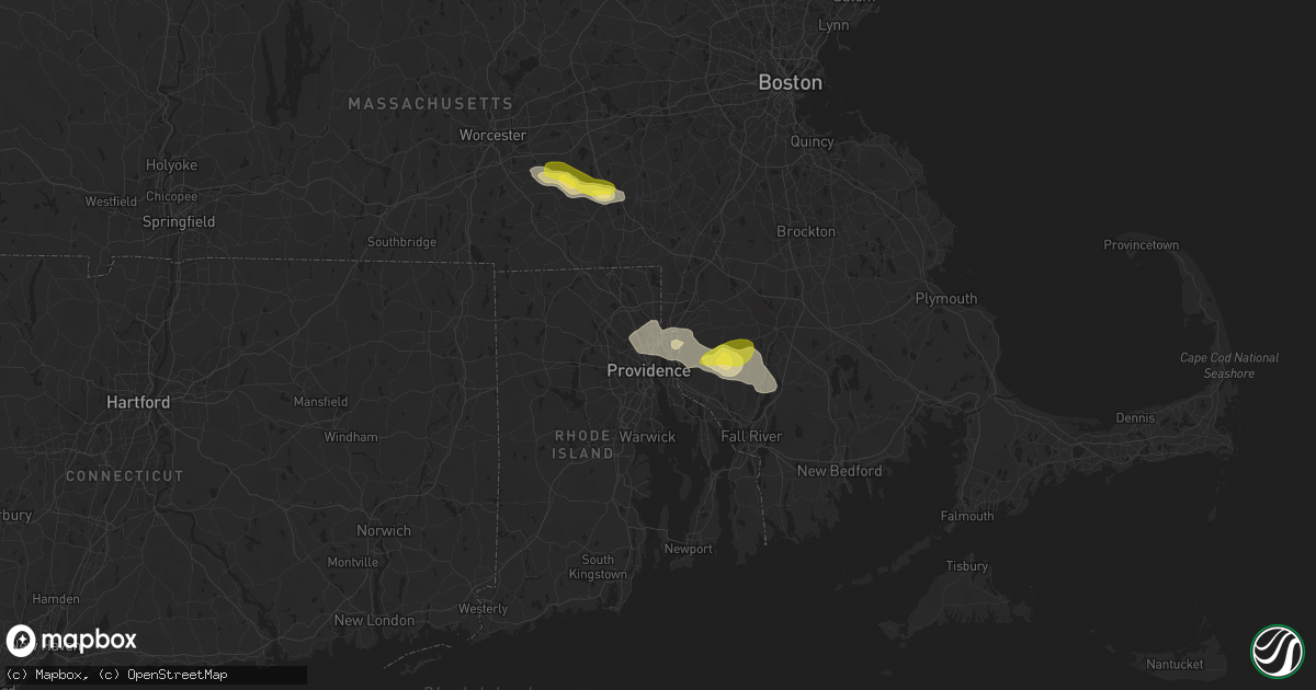 Hail map in Pawtucket, RI on July 12, 2017