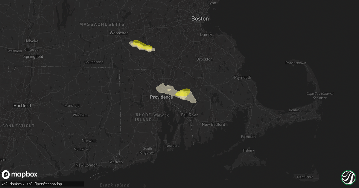 Hail map in Rehoboth, MA on July 12, 2017