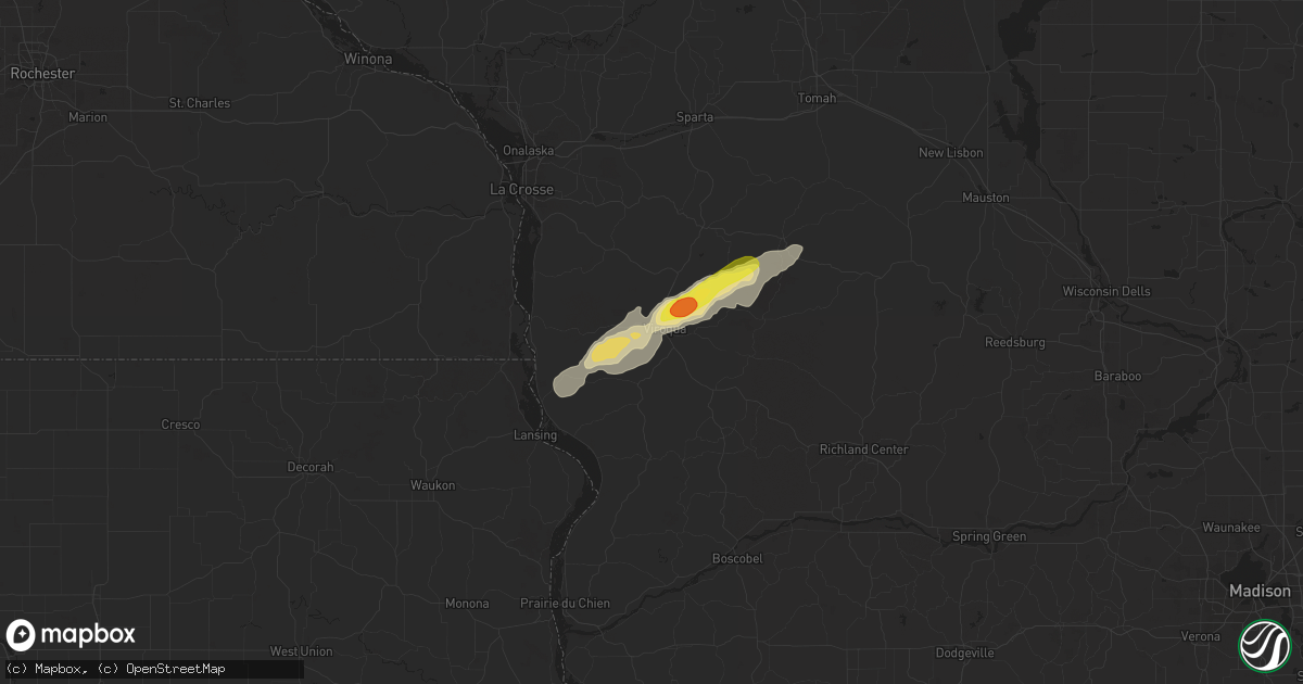 Hail map in Viroqua, WI on July 12, 2017