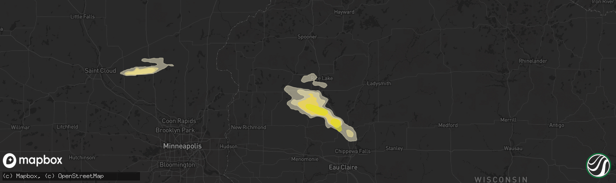 Hail map in Barron, WI on July 12, 2018