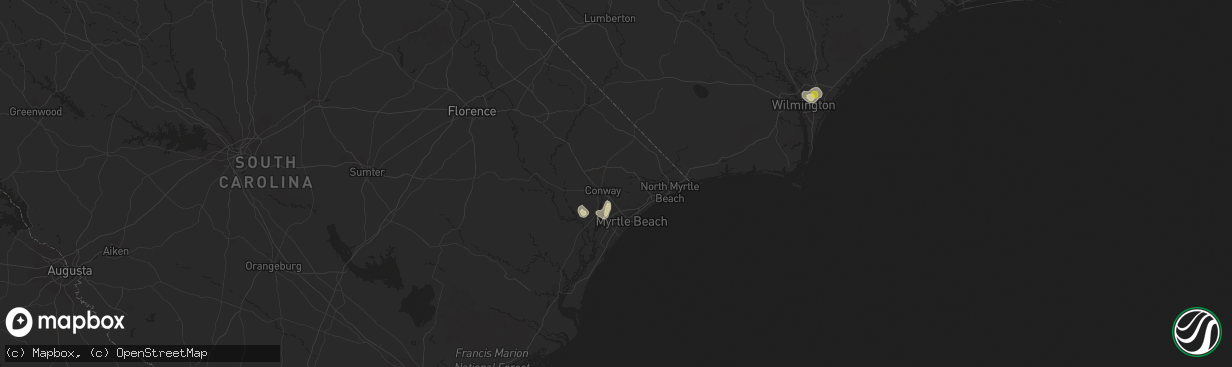 Hail map in Conway, SC on July 12, 2018