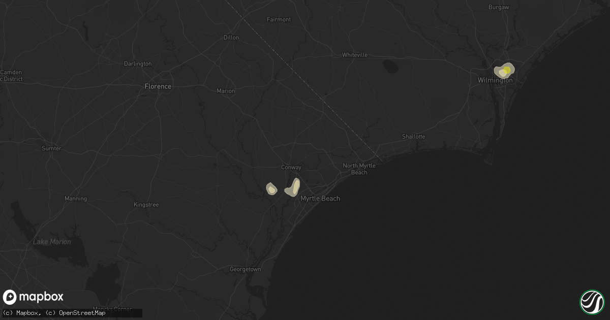 Hail map in Conway, SC on July 12, 2018