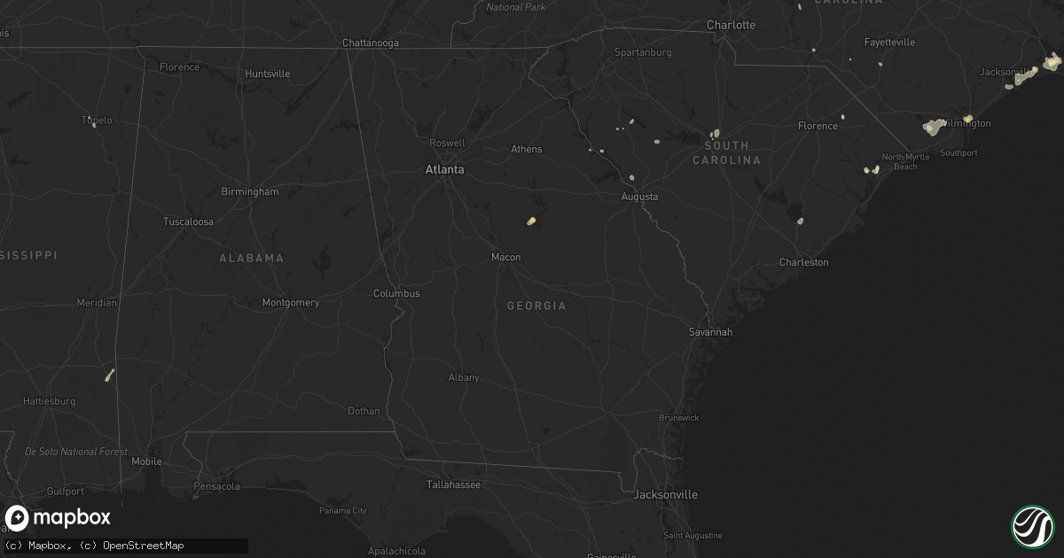 Hail map in Georgia on July 12, 2018