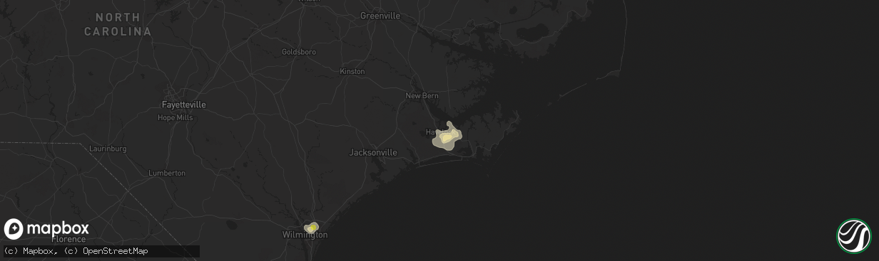 Hail map in Havelock, NC on July 12, 2018