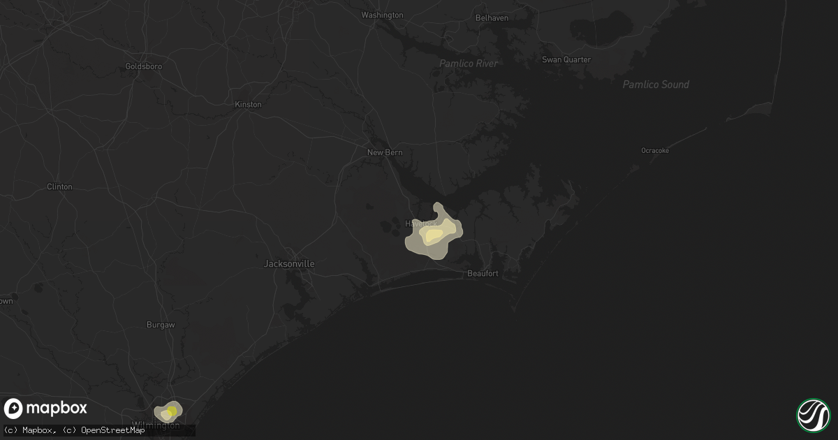 Hail map in Havelock, NC on July 12, 2018