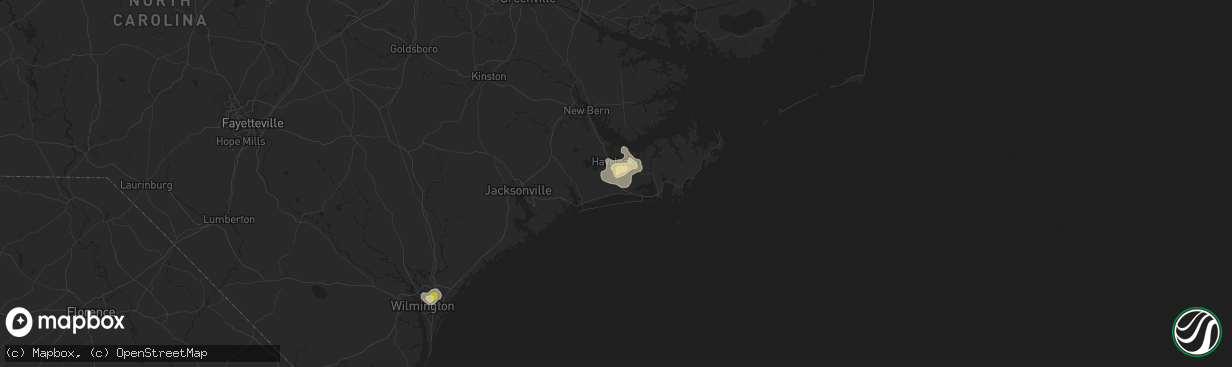 Hail map in Newport, NC on July 12, 2018