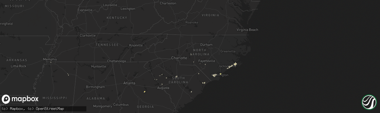 Hail map in North Carolina on July 12, 2018