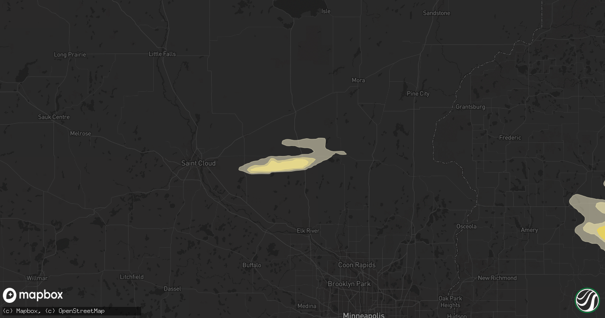 Hail map in Princeton, MN on July 12, 2018