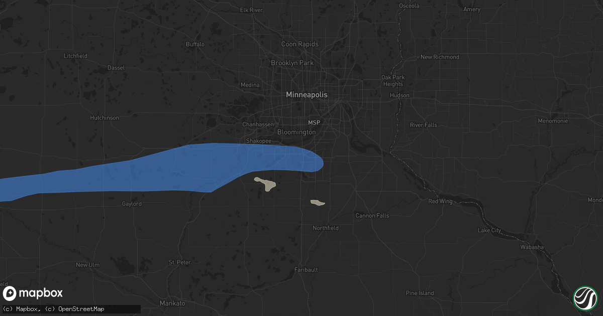 Hail map in Burnsville, MN on July 12, 2019