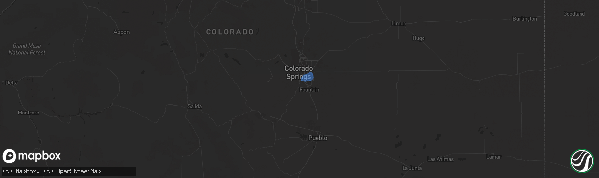 Hail map in Colorado Springs, CO on July 12, 2019