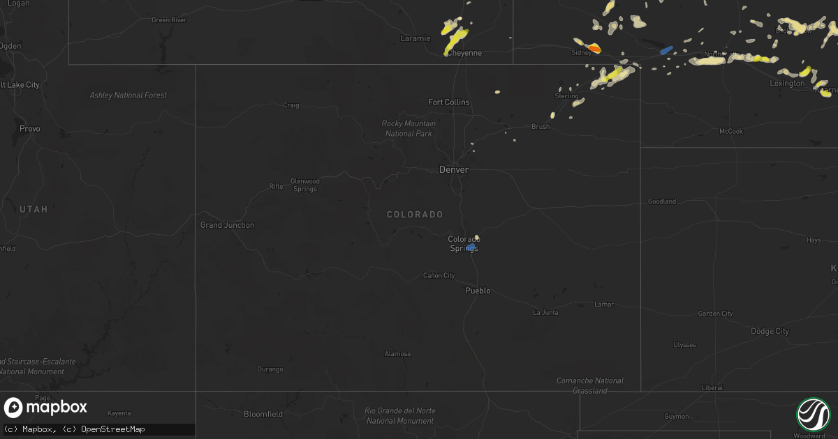 Hail map in Colorado on July 12, 2019