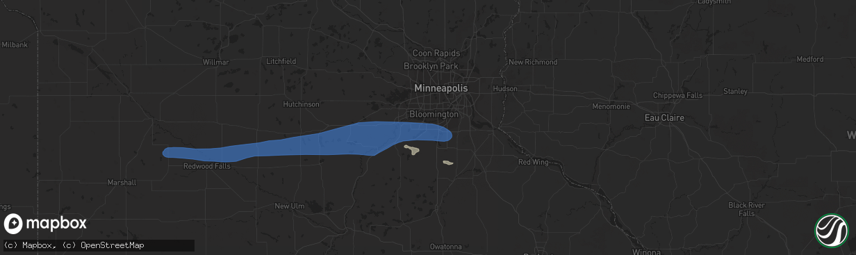 Hail map in Savage, MN on July 12, 2019