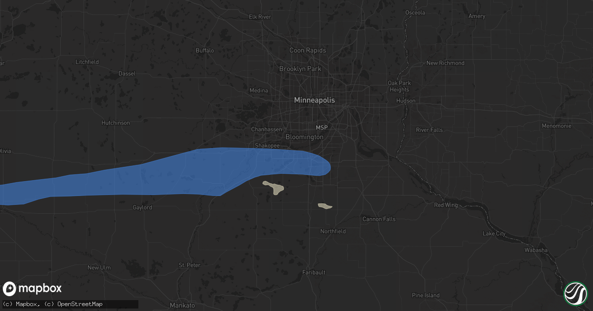 Hail map in Savage, MN on July 12, 2019