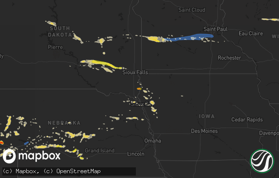 Hail map preview on 07-12-2019