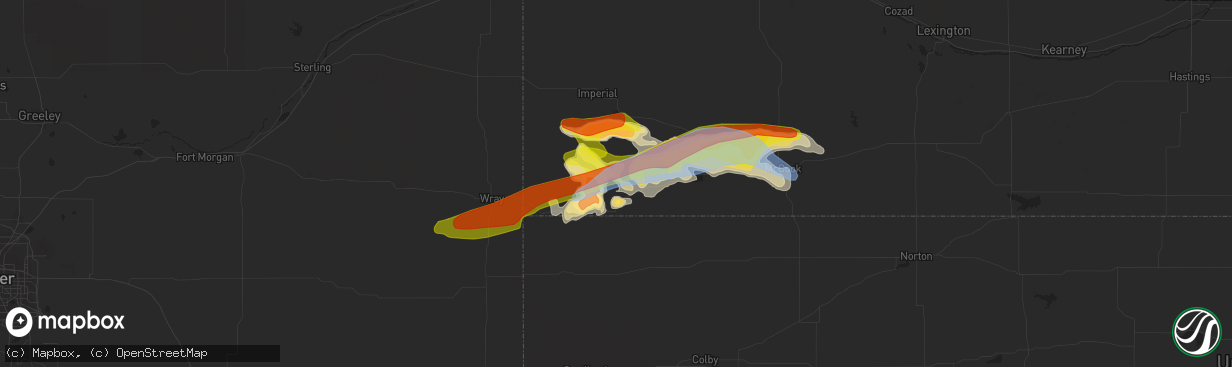 Hail map in Benkelman, NE on July 12, 2020