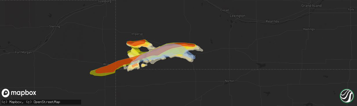 Hail map in Culbertson, NE on July 12, 2020