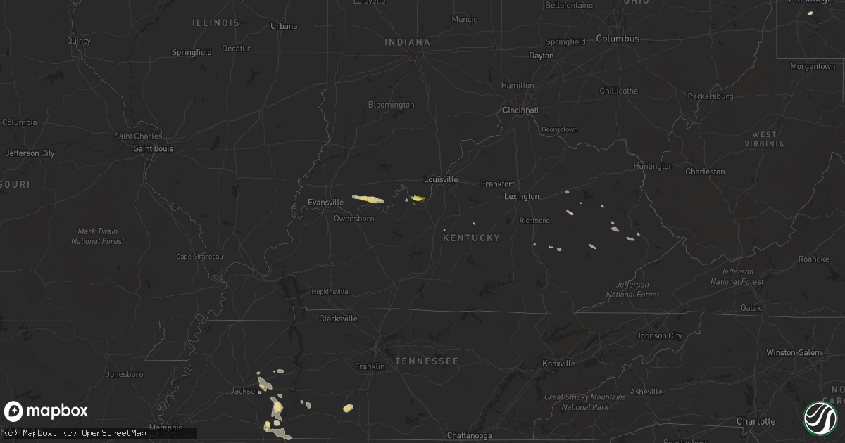 Hail map in Kentucky on July 12, 2020