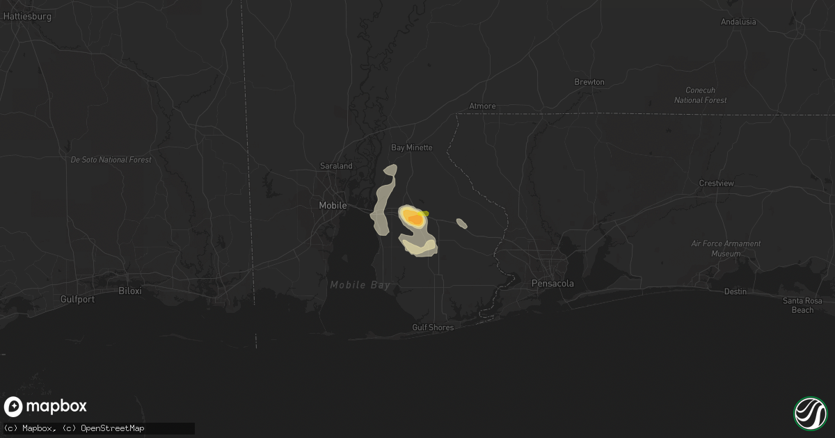 Hail map in Loxley, AL on July 12, 2020